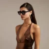 Okkia γυαλιά ηλίου Claudia Big Cat Eye - Black