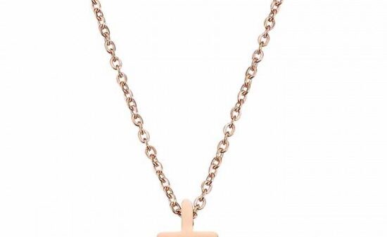 Σταυρός από Ατσάλι 316L Με αλυσίδα rose gold N-01352R