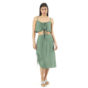 Verde Γυναικείο Φόρεμα 52-0043 95% Cotton 5% Νάιλον Ινδίας Εκρού