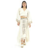 Verde Γυναικείο Σέτ Φούστα -Κροπ Τοπ 62-0010 Cotton Ινδίας Άσπρο