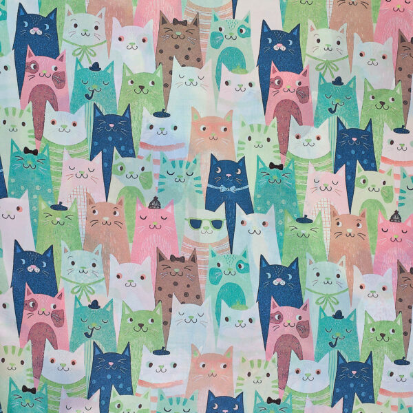 Sequoia Γυναίκεια εσάρπα διπλής όψης  με digital print cats