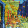 Sequoia Γυναίκεια εσάρπα διπλής όψης  με digital print Café Terrace at Night by Vincent Van Gogh