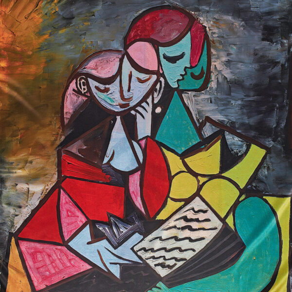 Sequoia Γυναίκεια εσάρπα διπλής όψης  με digital print La Lecture, Pablo Picasso