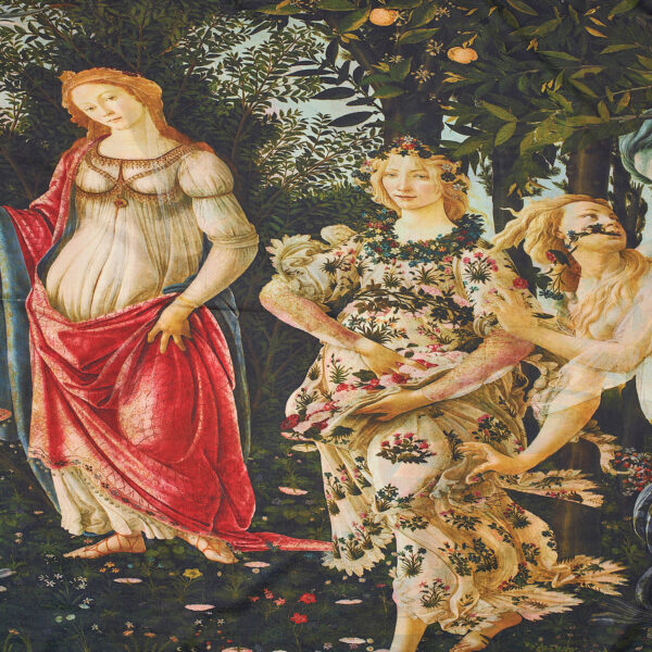Sequoia Γυναίκεια εσάρπα διπλής όψης  με digital print Spring By Botticelli