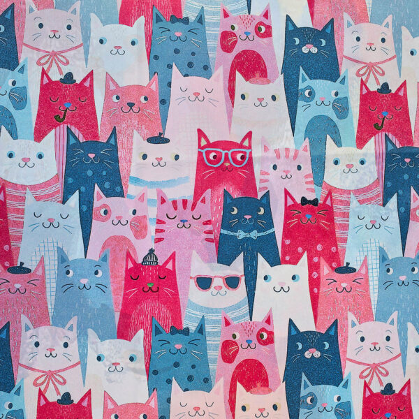 Sequoia Γυναίκεια εσάρπα διπλής όψης  με digital print cats