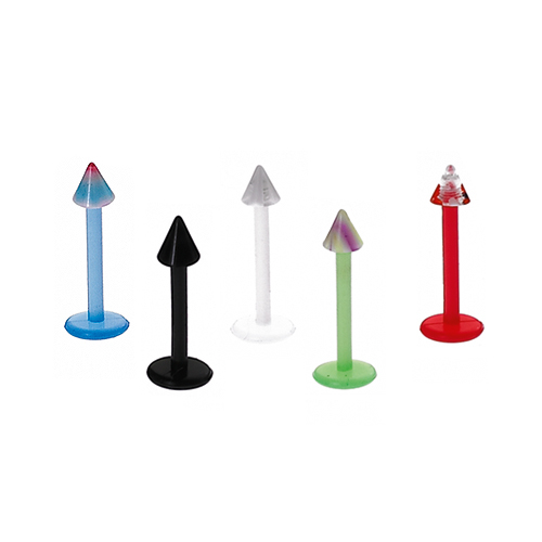 Sequoia Σκουλαρίκι Piercing Labret, set σε 5 χρωματα κώνος με τάπα, Ακρυλικά I-01074