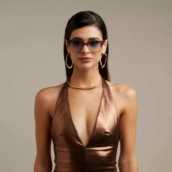 Okkia γυαλιά ηλίου Giovanni - Unisex Havana Yellow (blue lenses)