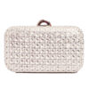 Τσάντα φάκελος clutch ψάθινο-21885 - Ασημί