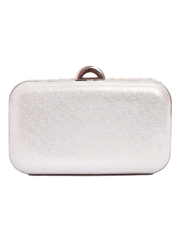 Τσάντα φάκελος clutch ψάθινο-21885 - Ασημί