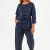 Sequoia Σύγχρονο Γυναικείο Oversize Σετ με Δέσιμο  33-9958 Μπλε