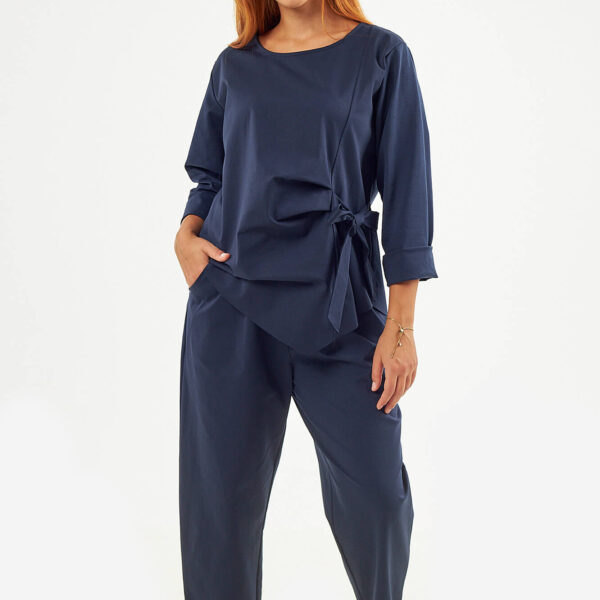 Sequoia Σύγχρονο Γυναικείο Oversize Σετ με Δέσιμο  33-9958 Μπλε
