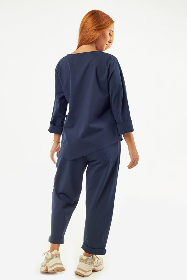 Sequoia Σύγχρονο Γυναικείο Oversize Σετ με Δέσιμο  33-9958 Μπλε