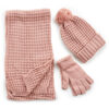 Verde Set Γυναικείος Σκούφος-Λαιμός-Γάντια  one size 12-0336 ΡΟΖ