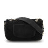 Verde Γυναικεία Τσάντα Suede Χιαστί 16-5623 μαύρο