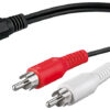 GOOBAY καλώδιο 3.5mm θηλυκό σε 2x αρσενικό RCA 50092, 0.2m, μαύρο