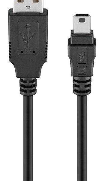 GOOBAY καλώδιο USB 2.0 σε USB mini 50769, copper, 5m, μαύρο