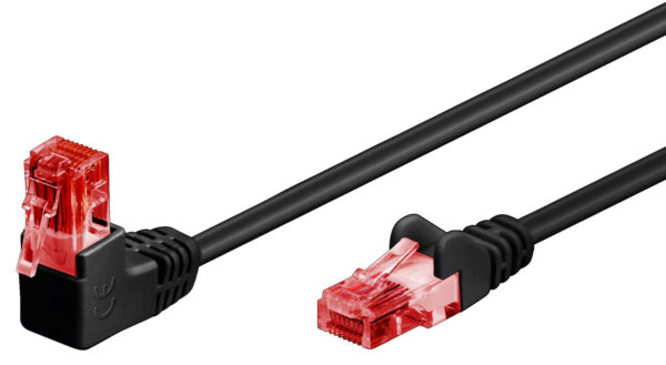 GOOBAY καλώδιο δικτύου 51518, CAT 6 U/UTP, γωνιακό, CCA, 5m, μαύρο