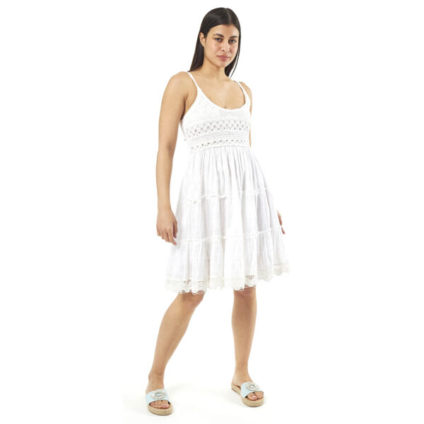 Verde Γυναικείο Φόρεμα 52-0049 95% Cotton 5% Νάιλον Ινδίας Άσπρο