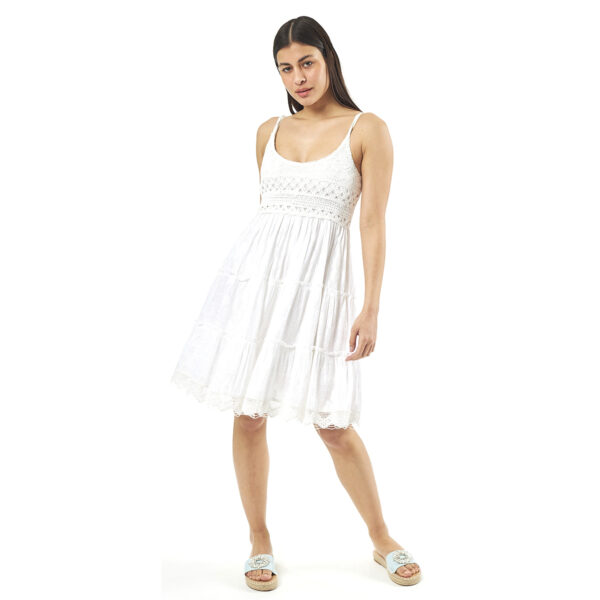 Verde Γυναικείο Φόρεμα 52-0049 95% Cotton 5% Νάιλον Ινδίας Άσπρο
