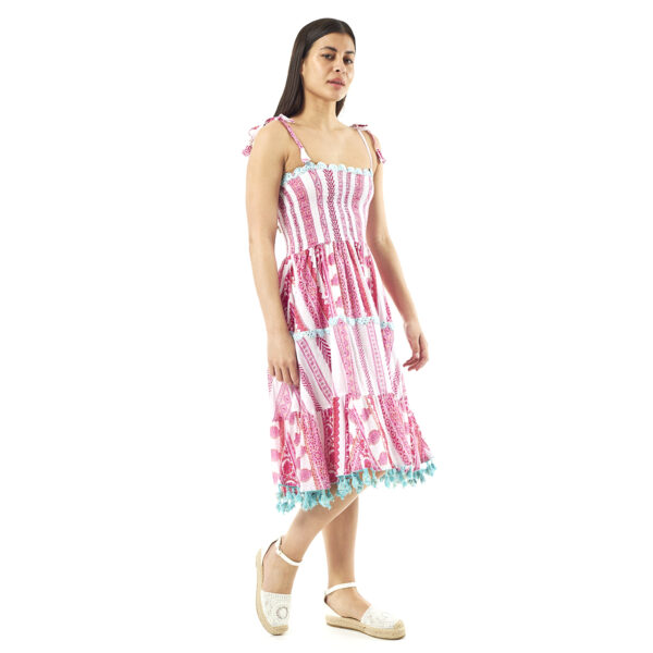 Verde Γυναικείο Φόρεμα 52-0065 Cotton Ινδίας Πολύχρωμο
