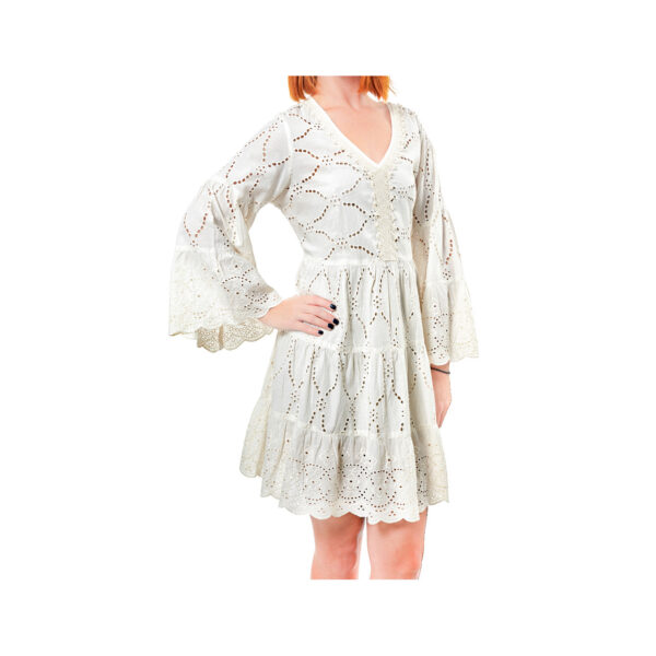 Verde Γυναικειο φορεμα παραλιας 100% cotton one size 52-0013 ivory