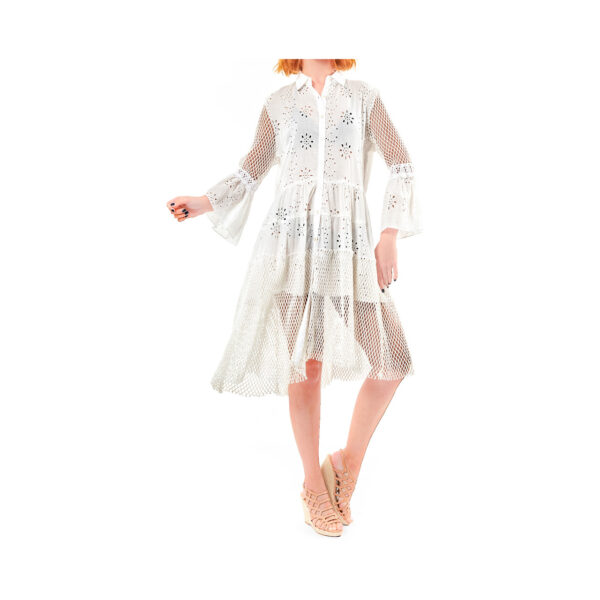 Verde Γυναικειο φορεμα παραλιας 100% cotton one size 52-0002 ivory