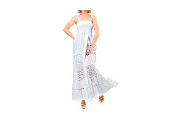 Verde Γυναικειο φορεμα παραλιας 100% cotton one size 52-0020 White