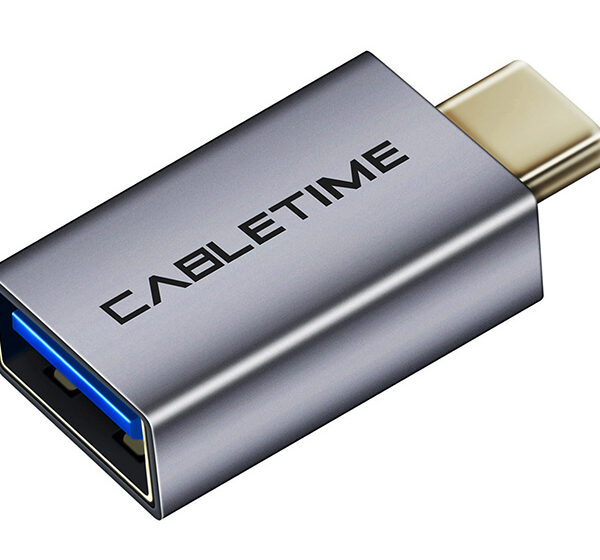 CABLETIME αντάπτορας USB-C σε USB CT-CMAFOTG, 5Gbps, γκρι