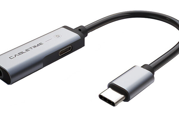 CABLETIME αντάπτορας USB-C σε USB-C & 3.5mm CT-CMACD, γκρι