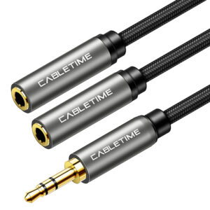 CABLETIME καλώδιο ήχου 3x RCA σε 3x RCA AV240-33N, 1.5m, μαύρο