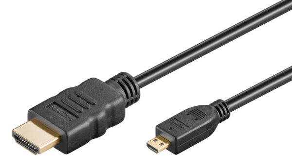 GOOBAY καλώδιο micro HDMI σε HDMI 53784 με Ethernet, 4K/60Hz, 1.5m, μαύρο