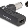 DELOCK αντάπτορας τροφοδοσίας 60008, USB-C σε Dell 7.4x5mm, 90°, μαύρος