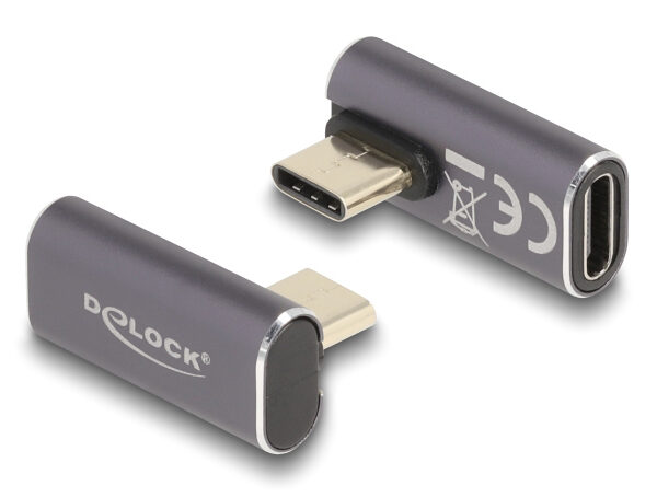 DELOCK αντάπτορας USB-C 60048, αρσενικό σε θηλυκό, 100W, 40Gbps, γκρι