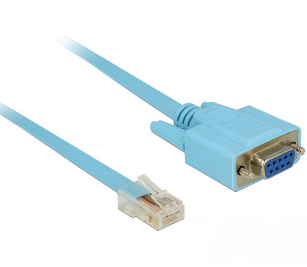 DELOCK Καλώδιο Serial RS-232 DB9 female σε RJ45 male, 1m, μπλε