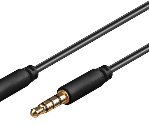 GOOBAY καλωδίου ήχου 3.5mm 63830, 4-pin, slim, CU, 2m, μαύρο