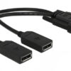DELOCK αντάπτορας DMS-59 σε 2x DisplayPort 65354, 25cm, μαύρος