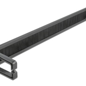 DELOCK cable management 67033, 19"/1U rack, 4x γάντζοι & βούρτσα, μαύρο