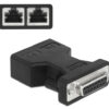 DELOCK αντάπτορας D-Sub 15 Pin σε 2x RJ45 66806, μαύρος