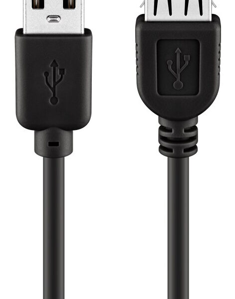 GOOBAY καλώδιο USB 2.0 σε USB (F) 68905, copper, 5m, μαύρο