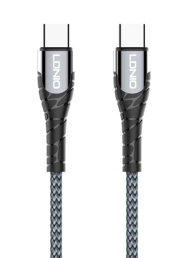 LDNIO καλώδιο USB-C σε USB-C LC101, 65W PD, 1m, γκρι