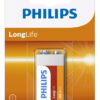 PHILIPS LongLife Zinc chloride μπαταρία 6F22L1B/10, 6F22 9V, 1τμχ
