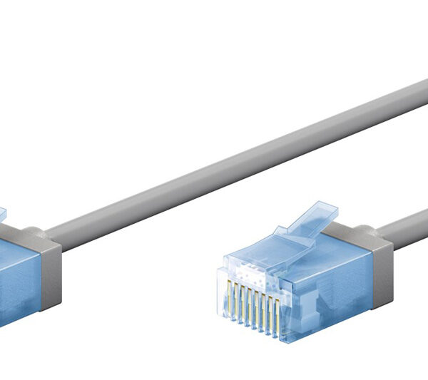 GOOBAY καλώδιο δικτύου 74225, CAT 6A U/UTP, slim, copper, 500MHz, 5m, γκρι