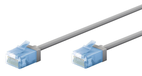 GOOBAY καλώδιο δικτύου 74227, CAT 6A U/UTP, slim, copper, 500MHz, 10m, γκρι
