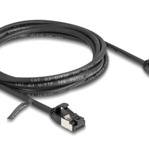 GOOBAY καλώδιο δικτύου 74355, CAT 8.1 U/FTP, slim, copper, 40Gbps, 3m, μαύρο