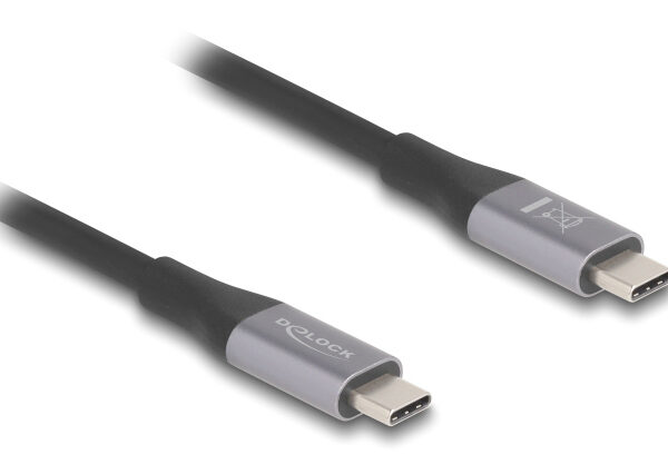 DELOCK καλώδιο USB-C 81191, 240W, 40 Gbps, 8K, 1m, E-Marker, μαύρο