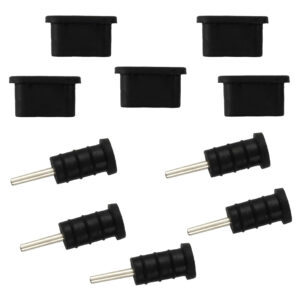 Σετ καλύμματα προστασίας για θύρα USB-C & 3.5mm AK327, μαύρο, 10τμχ