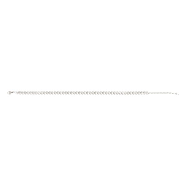 Αλυσίδα ποδιού Stainless Steel ασημί φύλλα