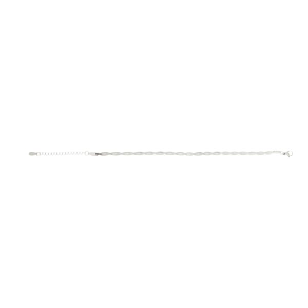 Αλυσίδα ποδιού Stainless Steel ασημί διπλή πλεξούδα
