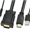 POWERTECH καλώδιο HDMI & USB σε VGA & 3.5mm CAB-H111, 1080p, 5m, μαύρο