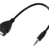POWERTECH καλώδιο 3.5mm σε USB 2.0 female CAB-J055, 0.5m, μαύρο